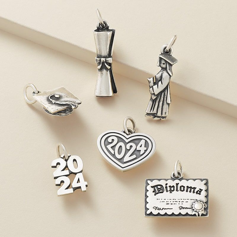 Sterling silver graduation charms from James Avery.